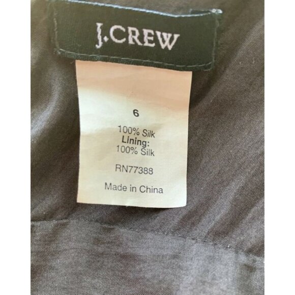 J.Crew 6 Brown Surplice Neck 100% Silk Tie Front Lined Zip Back Sleeveless Top - Picture 6 of 6